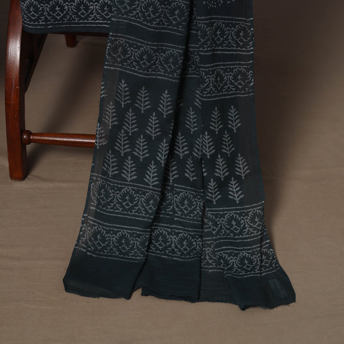 Hand batik cotton 3pc unstitched dress material 53