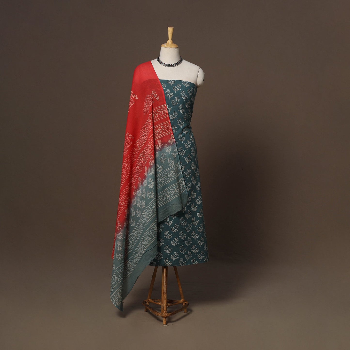 Hand batik cotton 3pc unstitched dress material 55