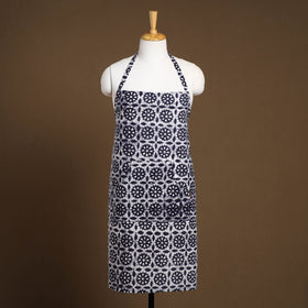  Blue Hand Batik Print Cotton Apron with Pocket