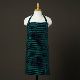 Blue - hand batik cotton apron with pocket 66 - handcrafted