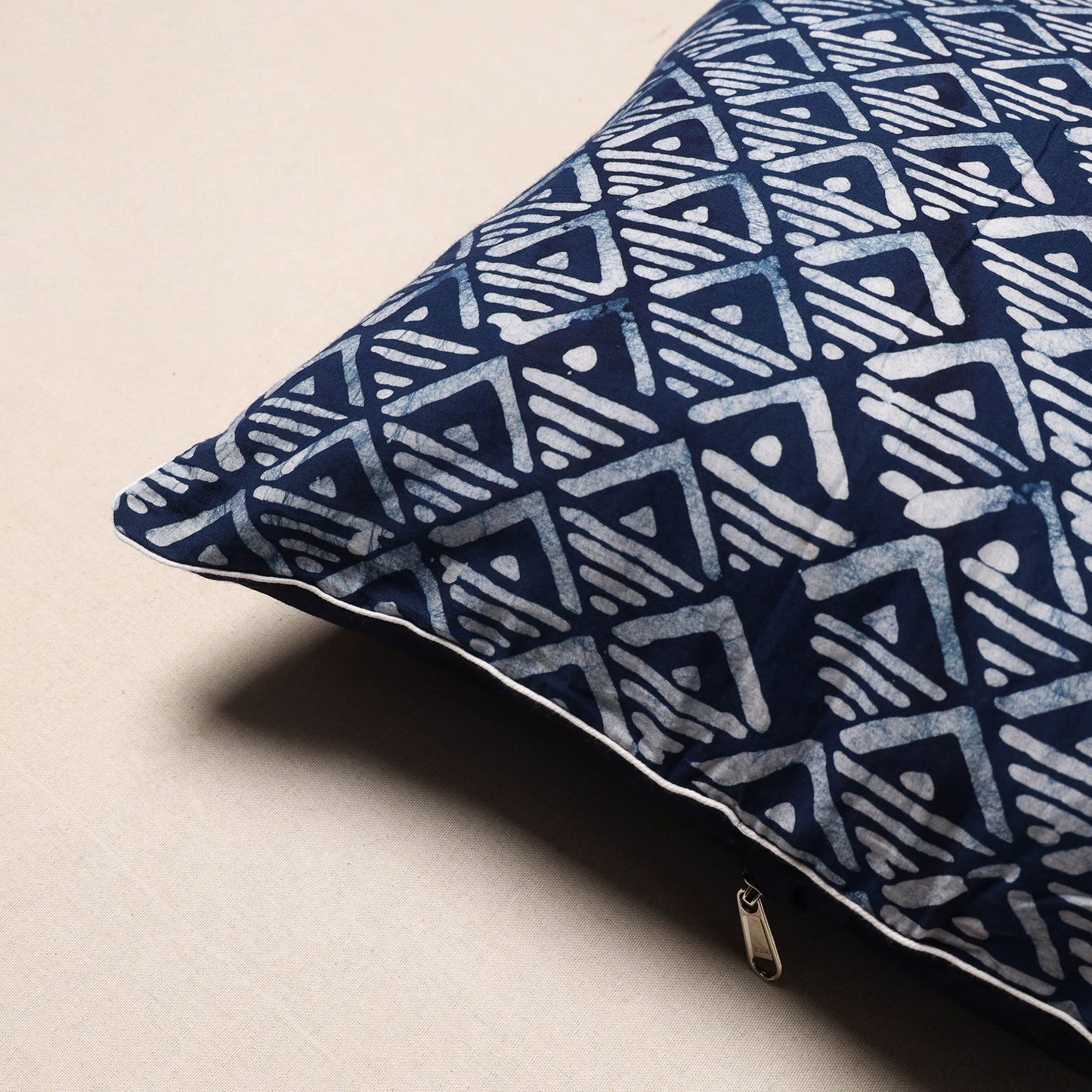 Blue - hand batik cotton cushion cover 21 - handcrafted