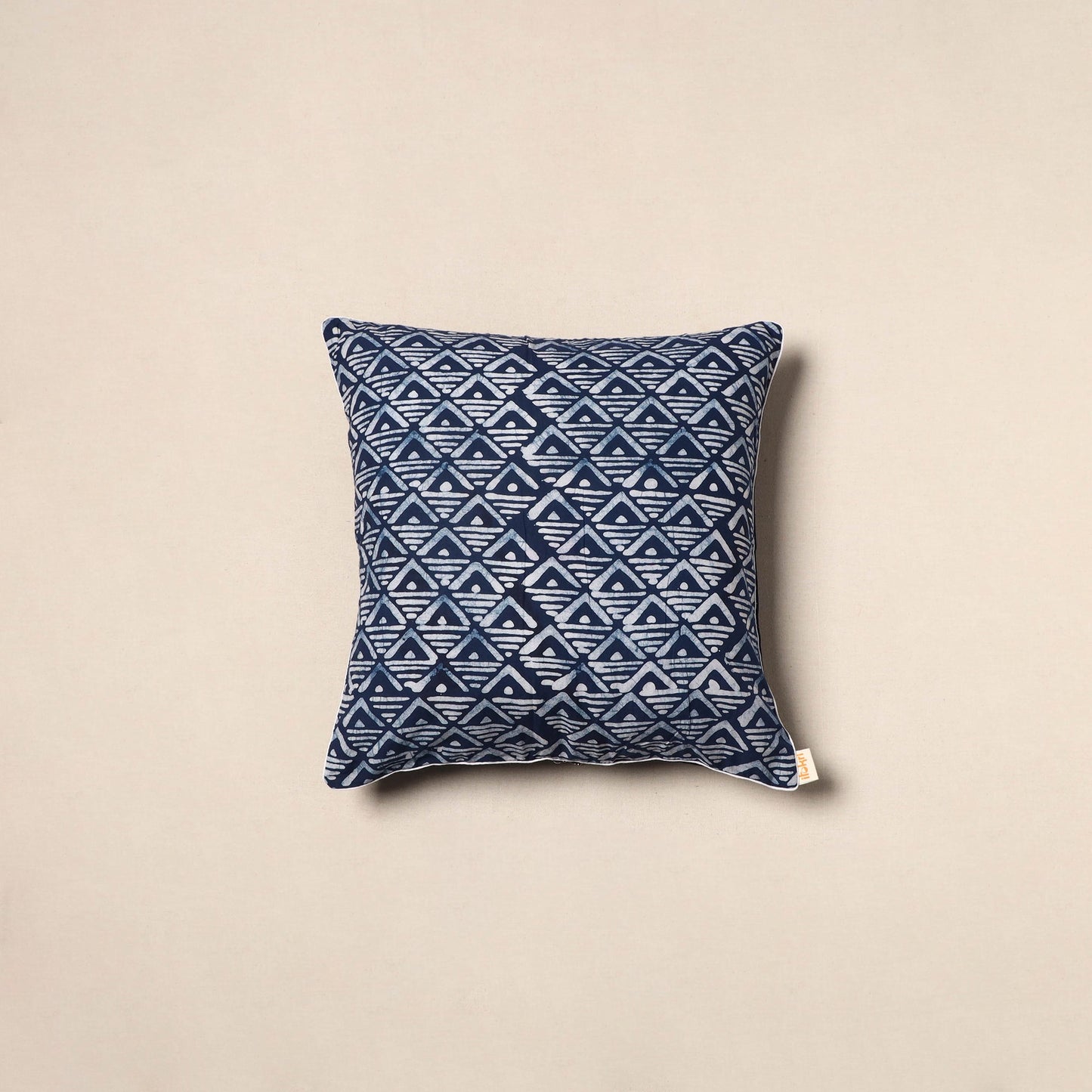 Blue - hand batik cotton cushion cover 21 - handcrafted