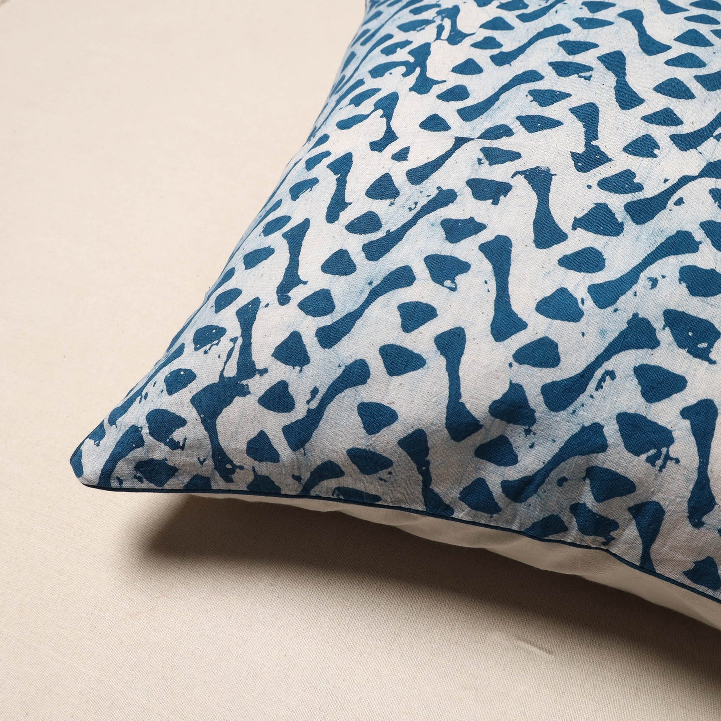 Blue - hand batik cotton cushion cover 24 - handcrafted