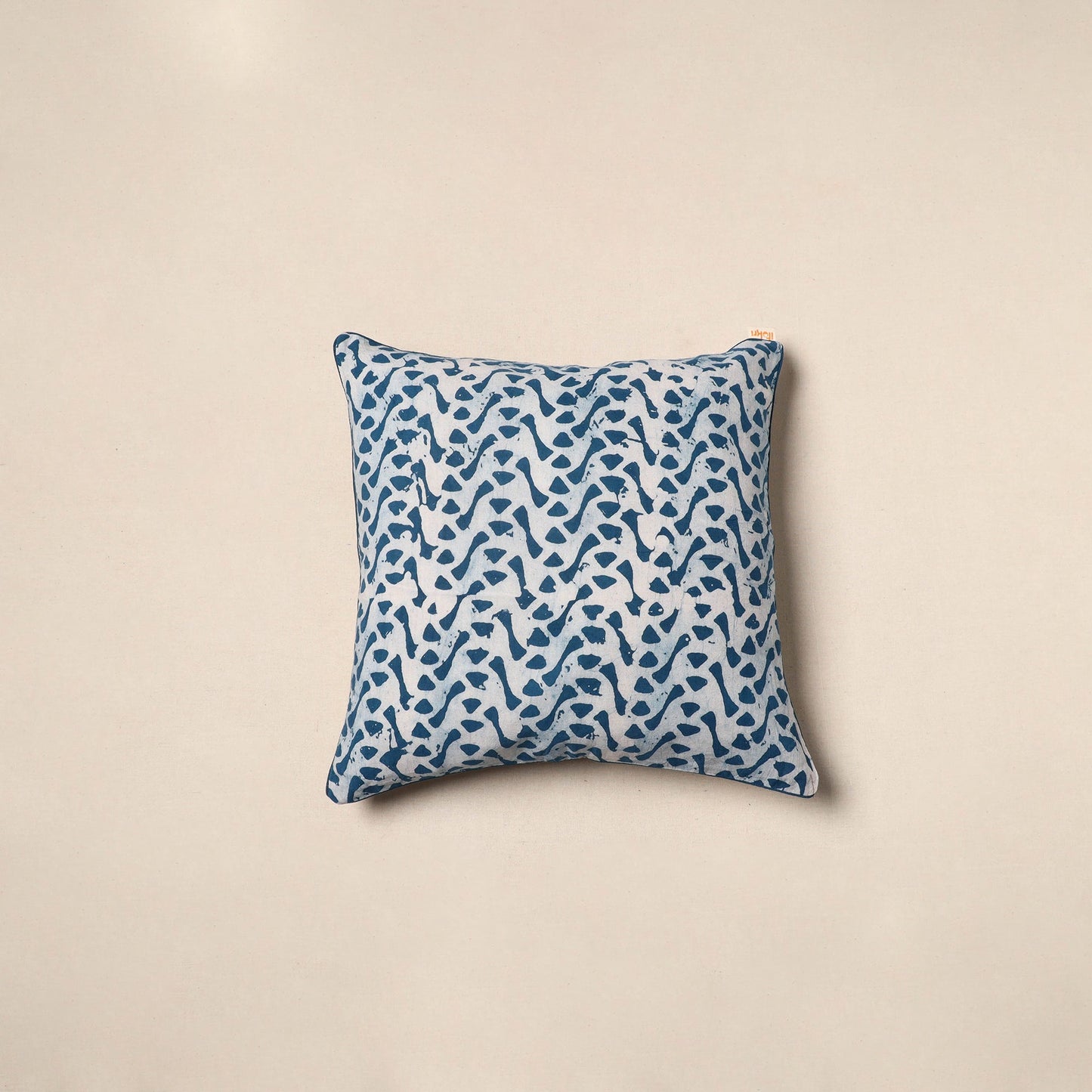 Blue - hand batik cotton cushion cover 24 - handcrafted