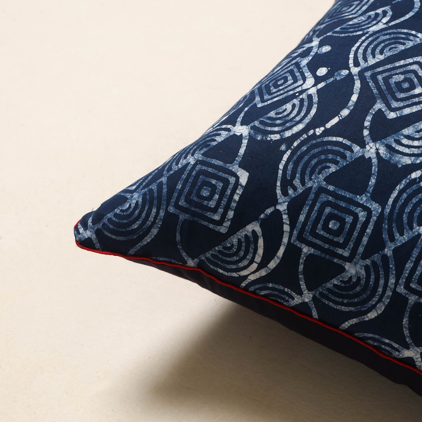 Blue - hand batik cotton cushion cover 72 - handcrafted