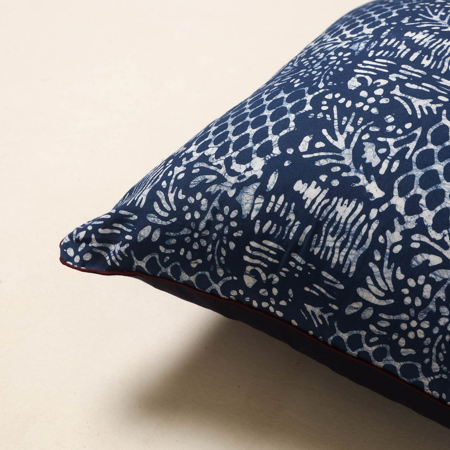 Blue - hand batik cotton cushion cover 73 - handcrafted