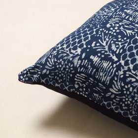 Blue - hand batik cotton cushion cover 73 - handcrafted