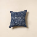 Blue - hand batik cotton cushion cover 73 - handcrafted