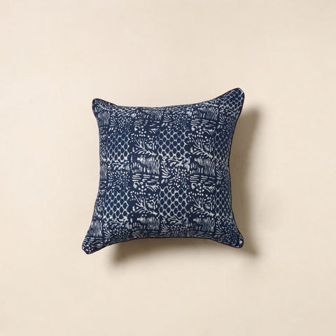 Blue - hand batik cotton cushion cover 73 - handcrafted