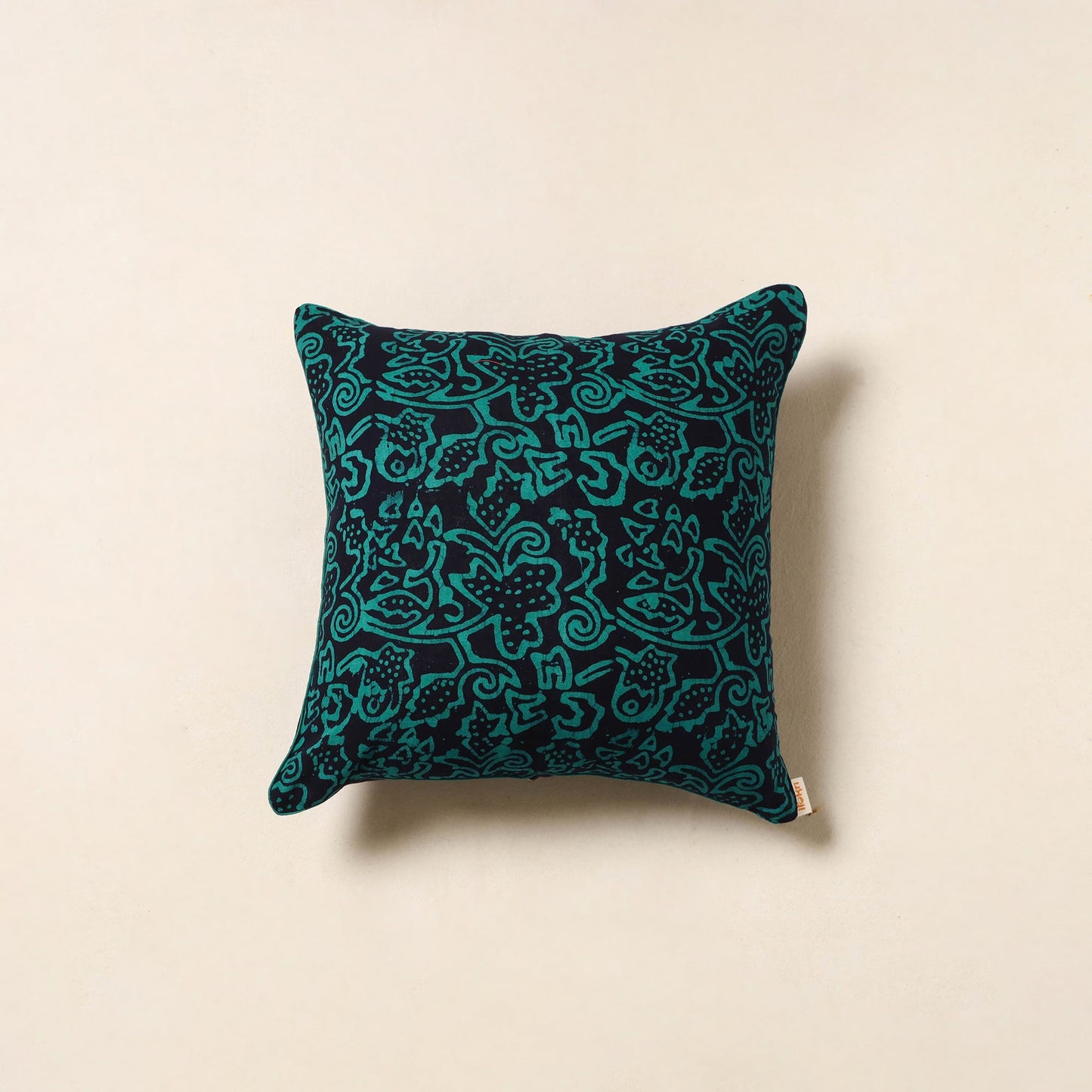 Blue - hand batik cotton cushion cover 75 - handcrafted