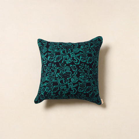 Blue - hand batik cotton cushion cover 75 - handcrafted