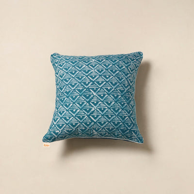 Blue - hand batik cotton cushion cover 76 - handcrafted