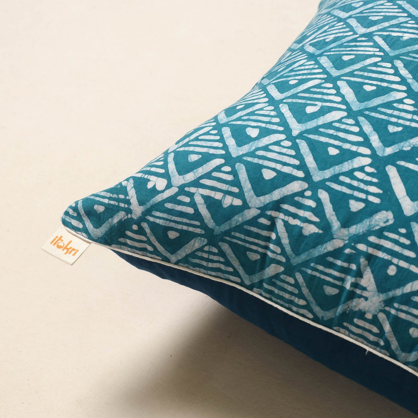 Blue - hand batik cotton cushion cover 76 - handcrafted