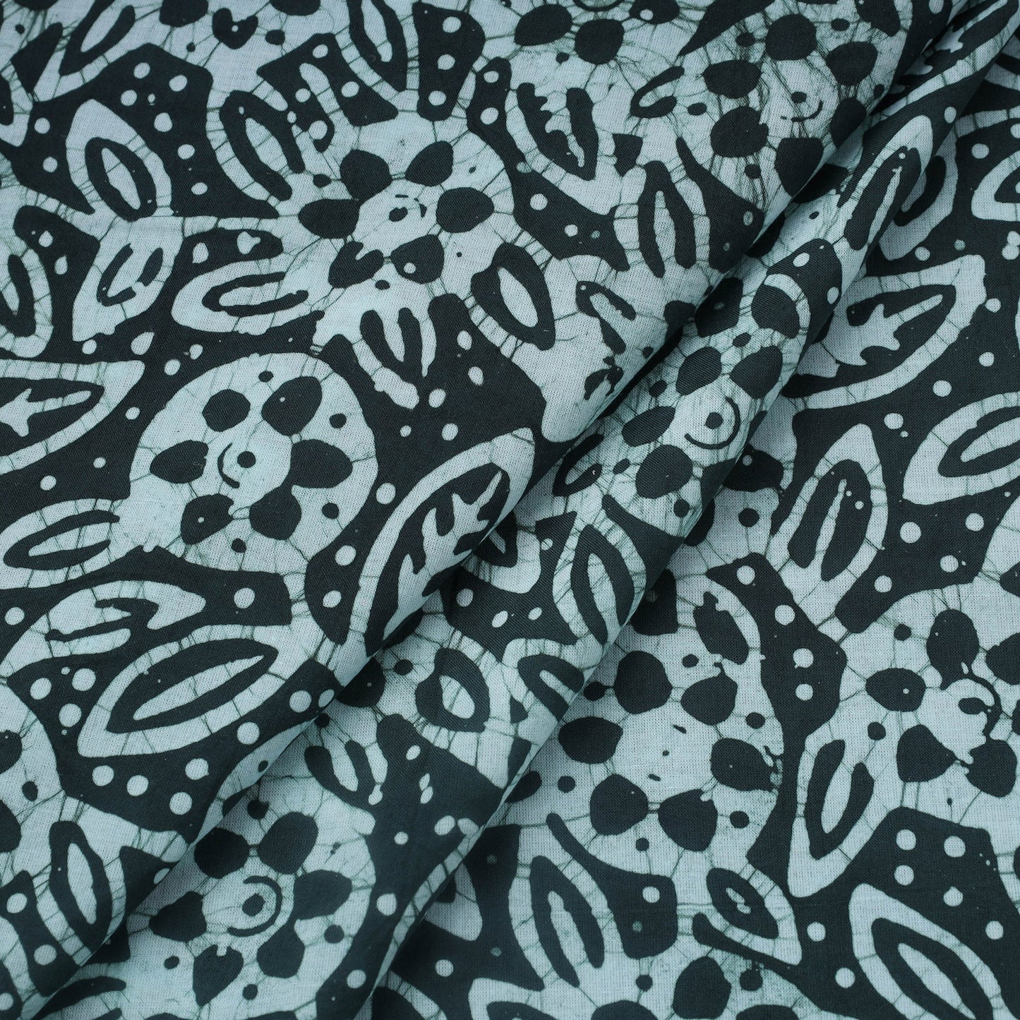 Blue Hand Batik Print Cotton Fabric