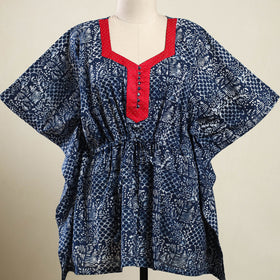 Buy Blue Hand Batik Print Cotton Kaftan