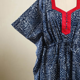 Buy Blue Hand Batik Print Cotton Kaftan