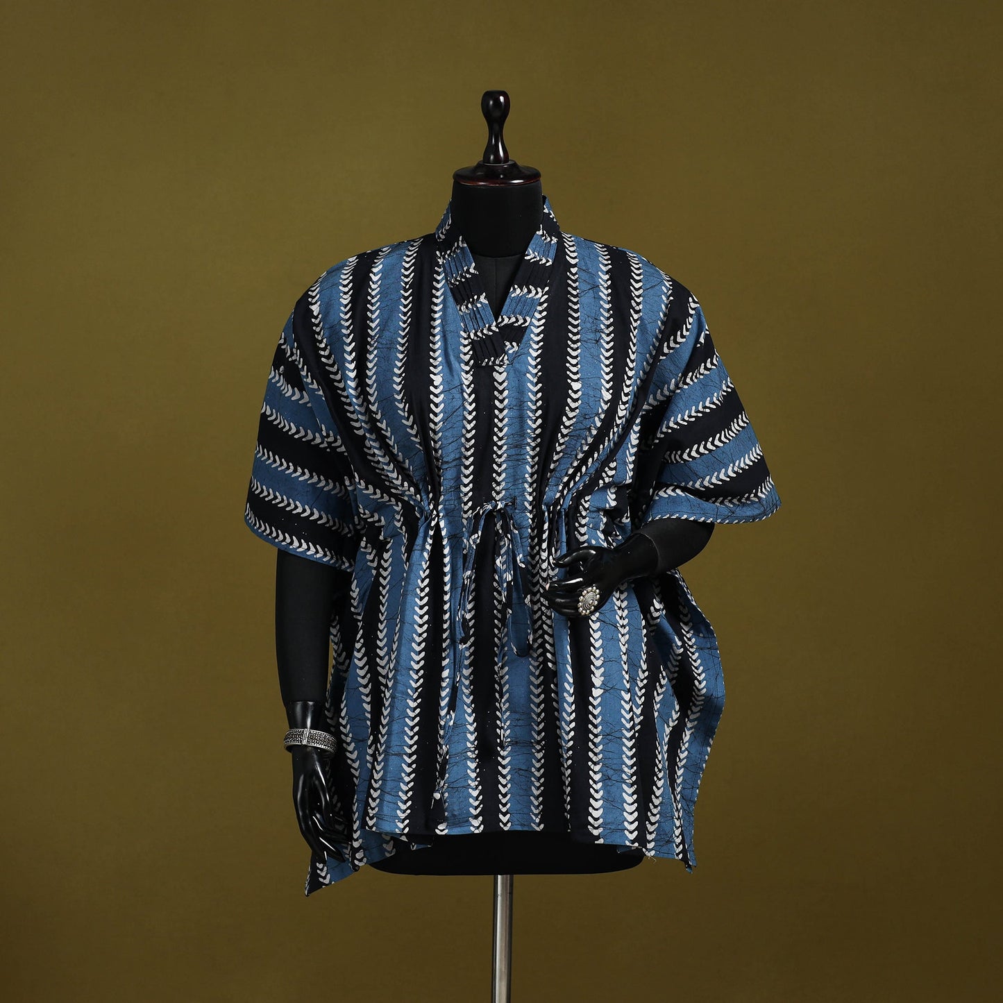 Hand batik cotton short kaftan 06 - handcrafted