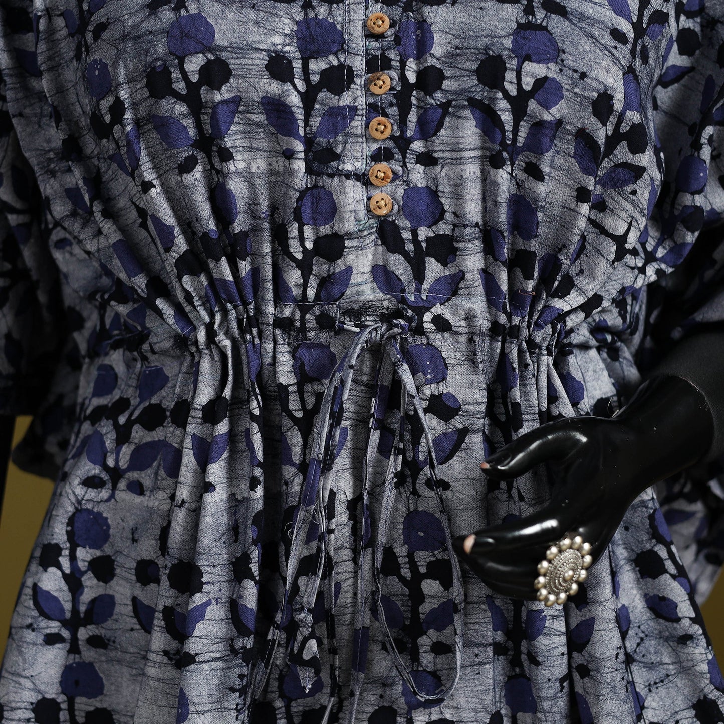 Hand batik cotton short kaftan 09 - handcrafted