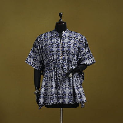 Hand batik cotton short kaftan 09 - handcrafted