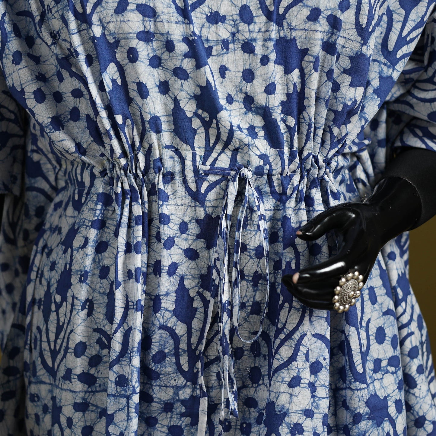 Hand batik cotton short kaftan 10 - handcrafted