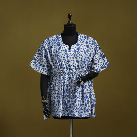 Hand batik cotton short kaftan 10 - handcrafted