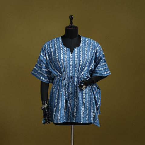 Hand batik cotton short kaftan 12 - handcrafted