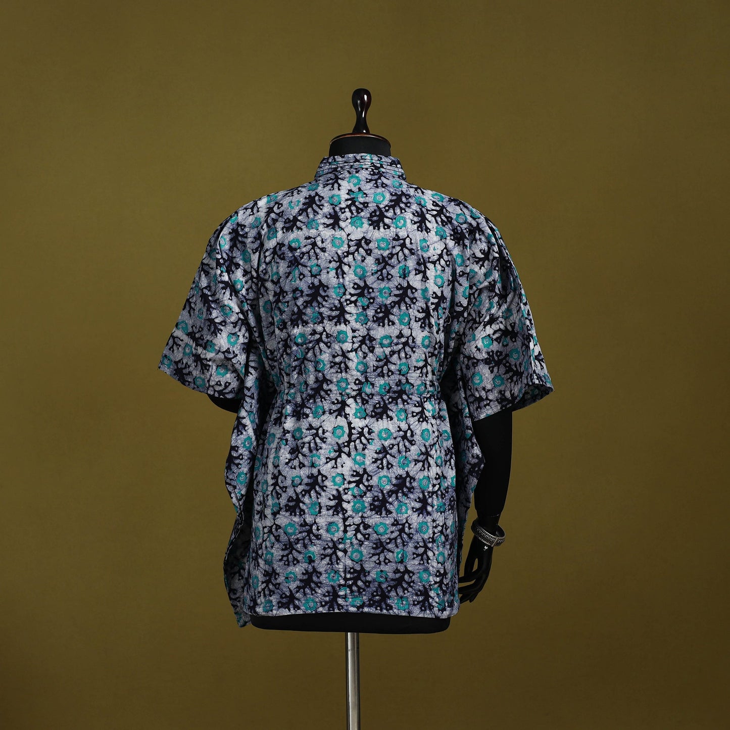 Hand batik cotton short kaftan 18 - handcrafted