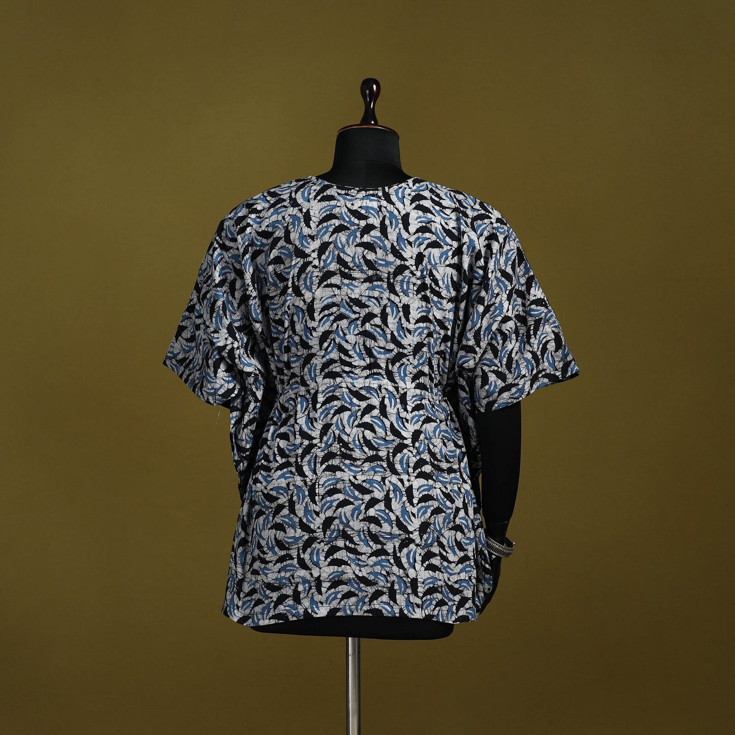 Hand batik cotton short kaftan 24 - handcrafted