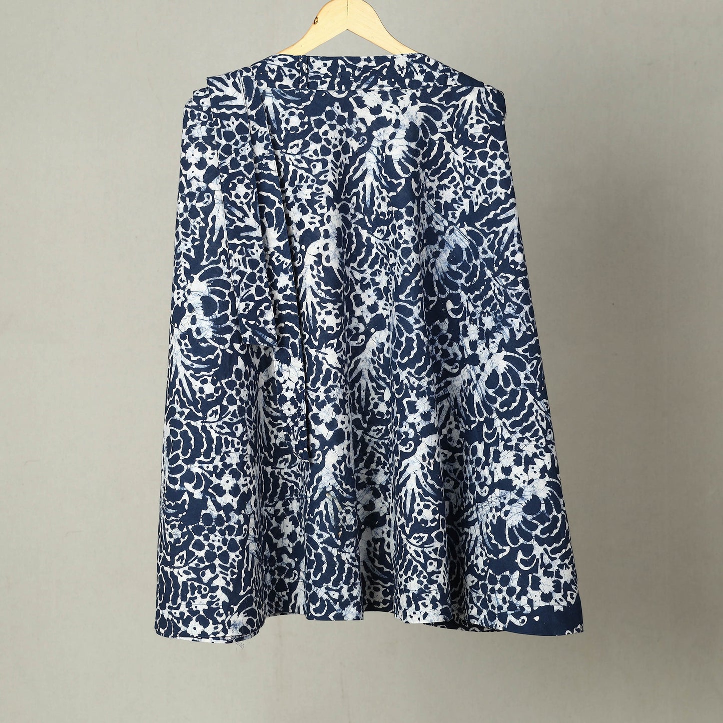 Blue - Hand Batik Print Cotton Wrap Around Skirt 31