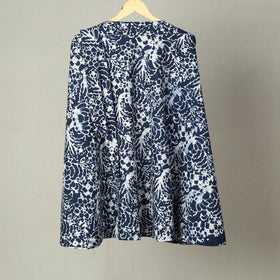 Blue - Hand Batik Print Cotton Wrap Around Skirt 31