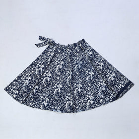 Blue - Hand Batik Print Cotton Wrap Around Skirt 31