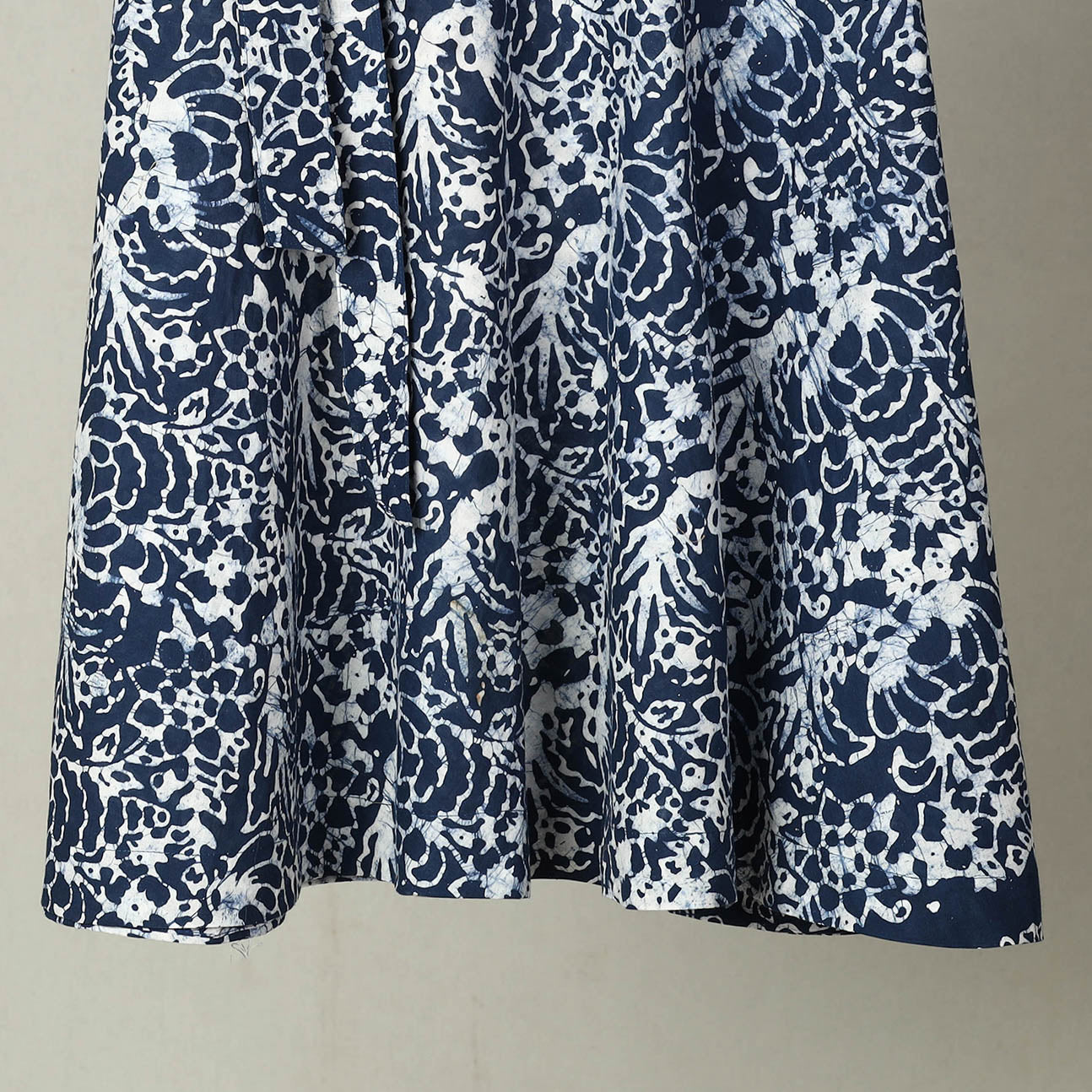 Blue - Hand Batik Print Cotton Wrap Around Skirt 31