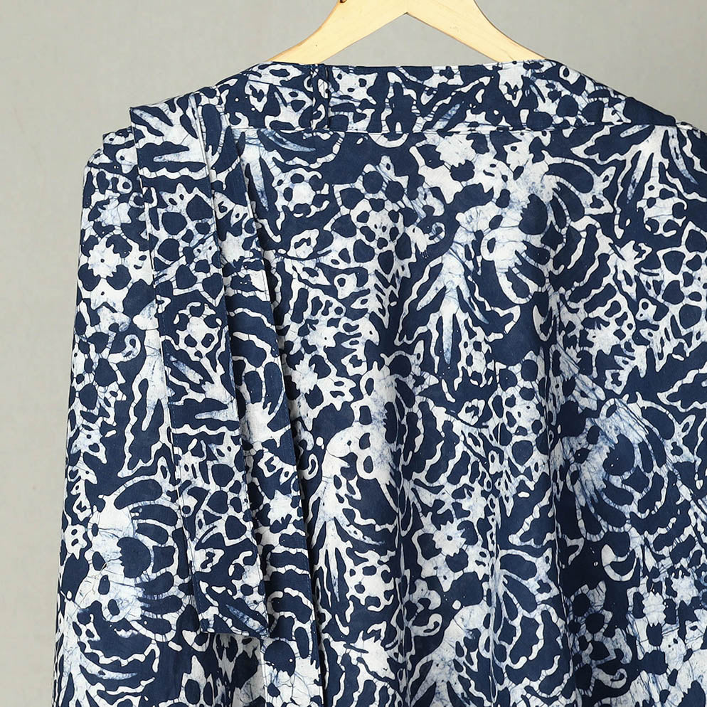 Blue - Hand Batik Print Cotton Wrap Around Skirt 31