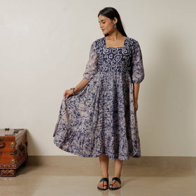 Buy Hand Batik Printed Cotton Flared Dress 01 Online l iTokri.com