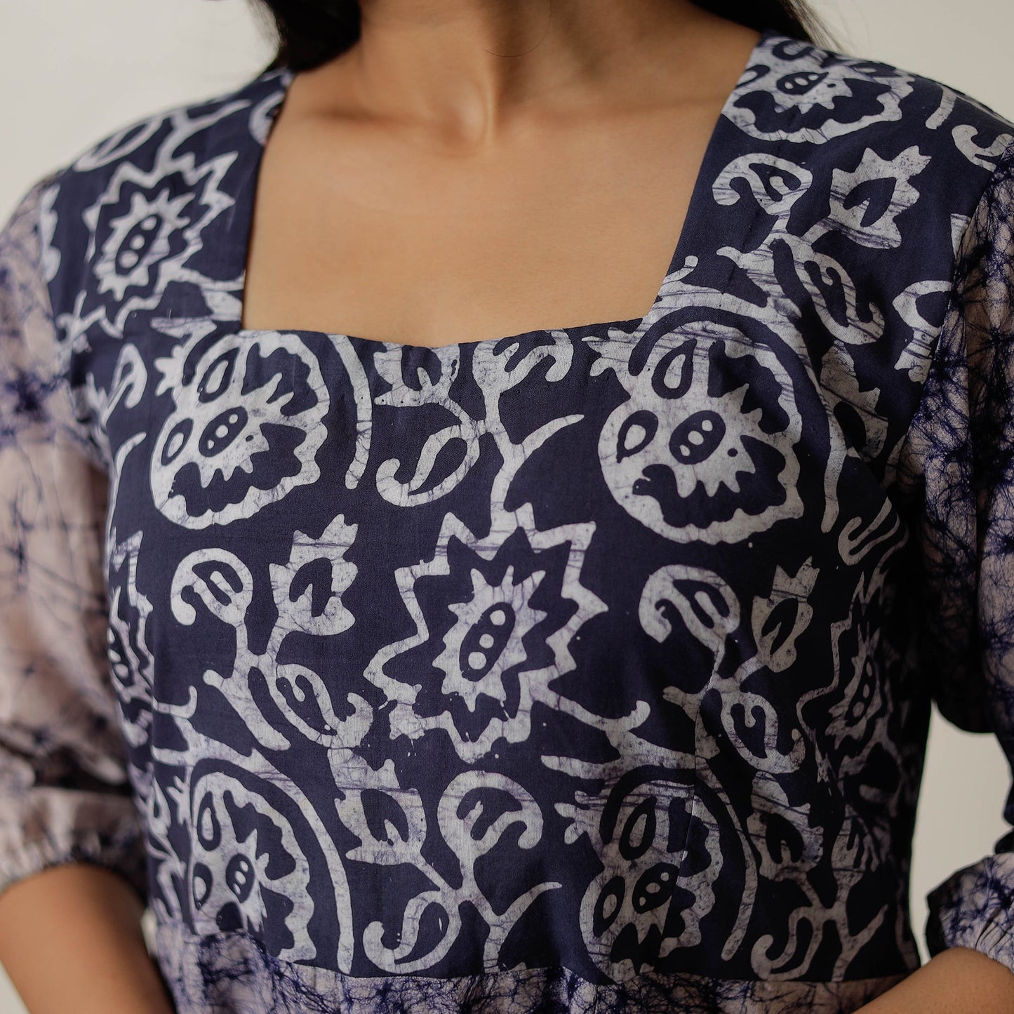 Buy Hand Batik Printed Cotton Flared Dress 01 Online l iTokri.com