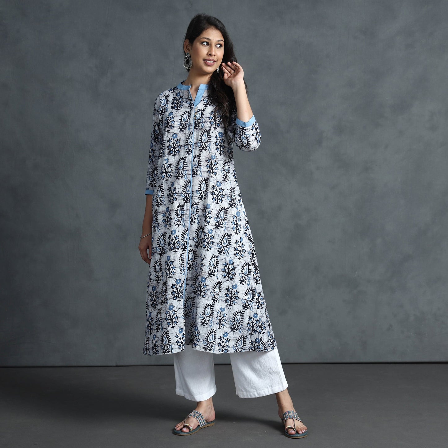 Buy Hand Batik Printed Cotton Kurta for Women