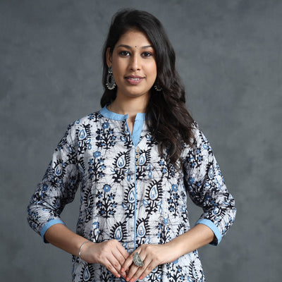 Buy Hand Batik Printed Cotton Kurta for Women