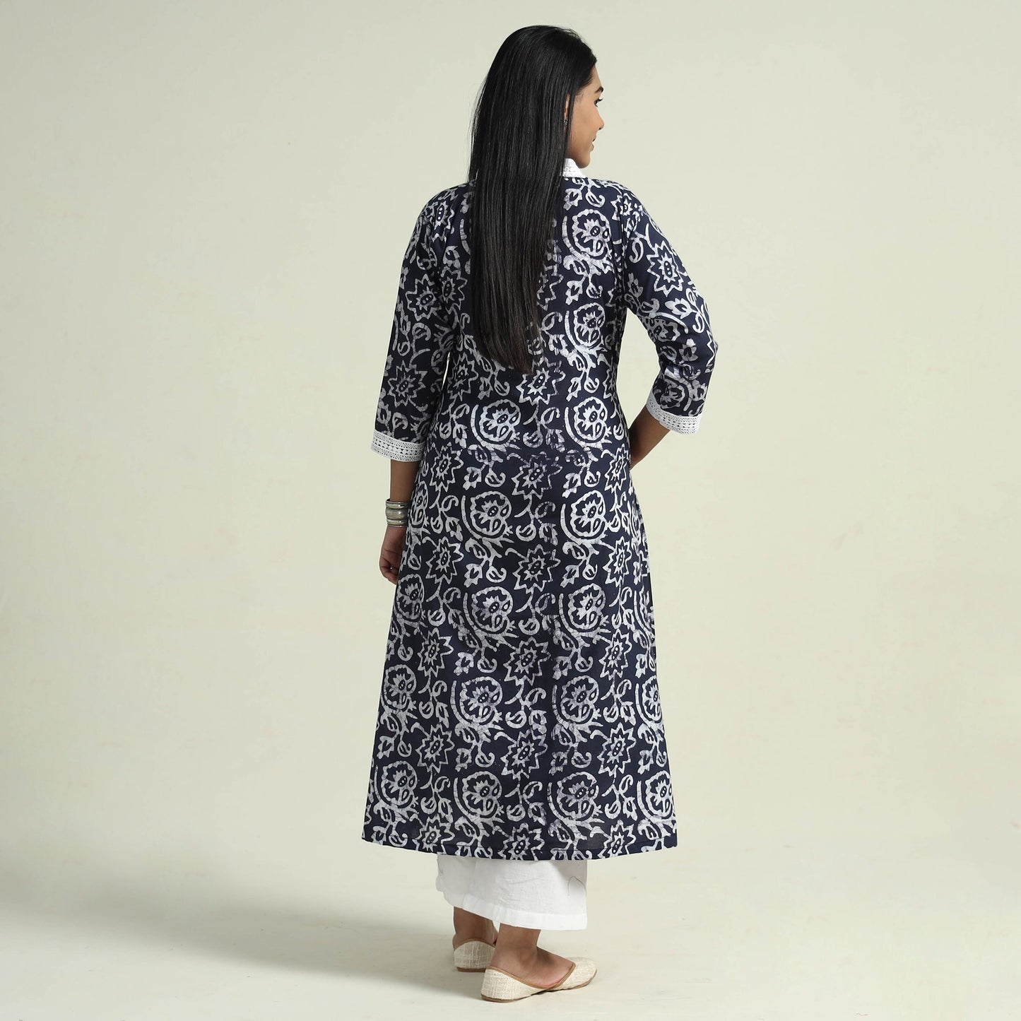  Hand Batik Printed Cotton Kurta with Palazzo Set 