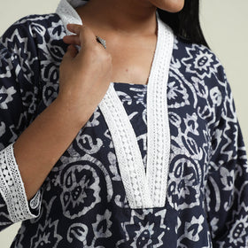  Hand Batik Printed Cotton Kurta with Palazzo Set 