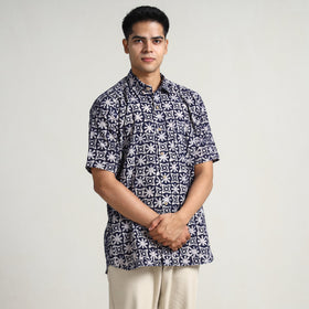 Buy Hand Batik Printed Cotton Men Half Sleeve Shirt 07 Online l iTokri.com