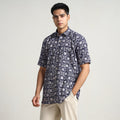 Buy Hand Batik Printed Cotton Men Half Sleeve Shirt 07 Online l iTokri.com