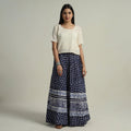 Buy Hand Batik Printed Running Stitch Cotton Long Skirt 52 Online l iTokri.com