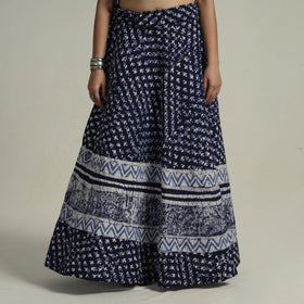 Buy Hand Batik Printed Running Stitch Cotton Long Skirt 52 Online l iTokri.com