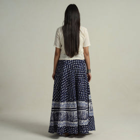 Buy Hand Batik Printed Running Stitch Cotton Long Skirt 52 Online l iTokri.com