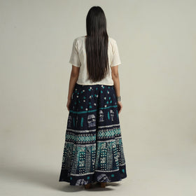 Buy Hand Batik Printed Running Stitch Cotton Long Skirt 54 Online l iTokri.com