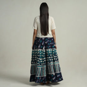  Hand Batik Printed Running Stitch Cotton Long Skirt 83 