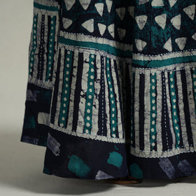  Hand Batik Printed Running Stitch Cotton Long Skirt 83 