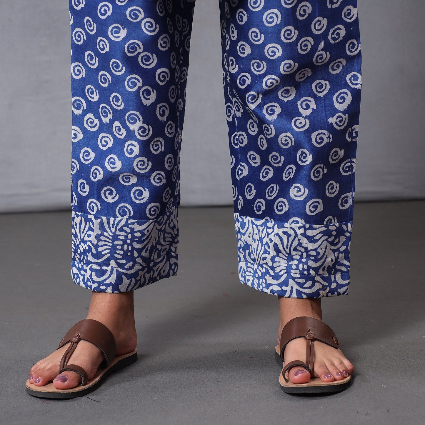 Blue - Hand Batik Printing Chanderi Silk Kurta Suit Sets