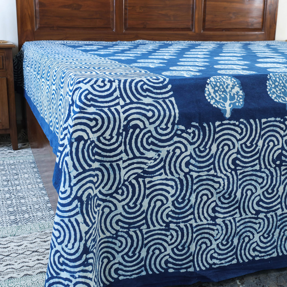  Block Art Print Cotton Double Bindaas Bed Sheet