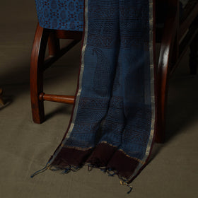 Hand block bagh print natural dyed kota doria cotton 3pc